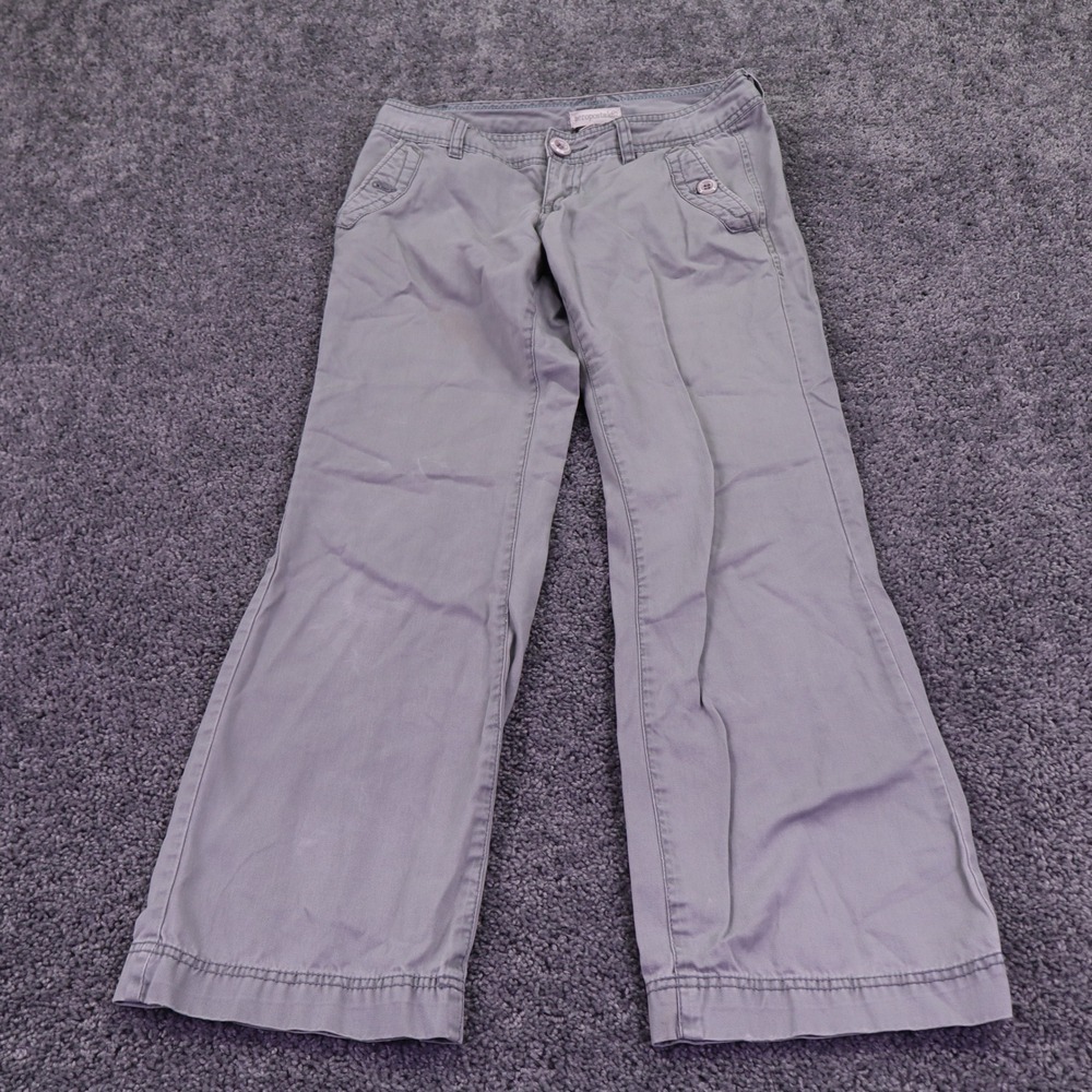 Aeropostale Pants Womens 1/2S Gray Chino Straight Leg Cotton Casual Workwear